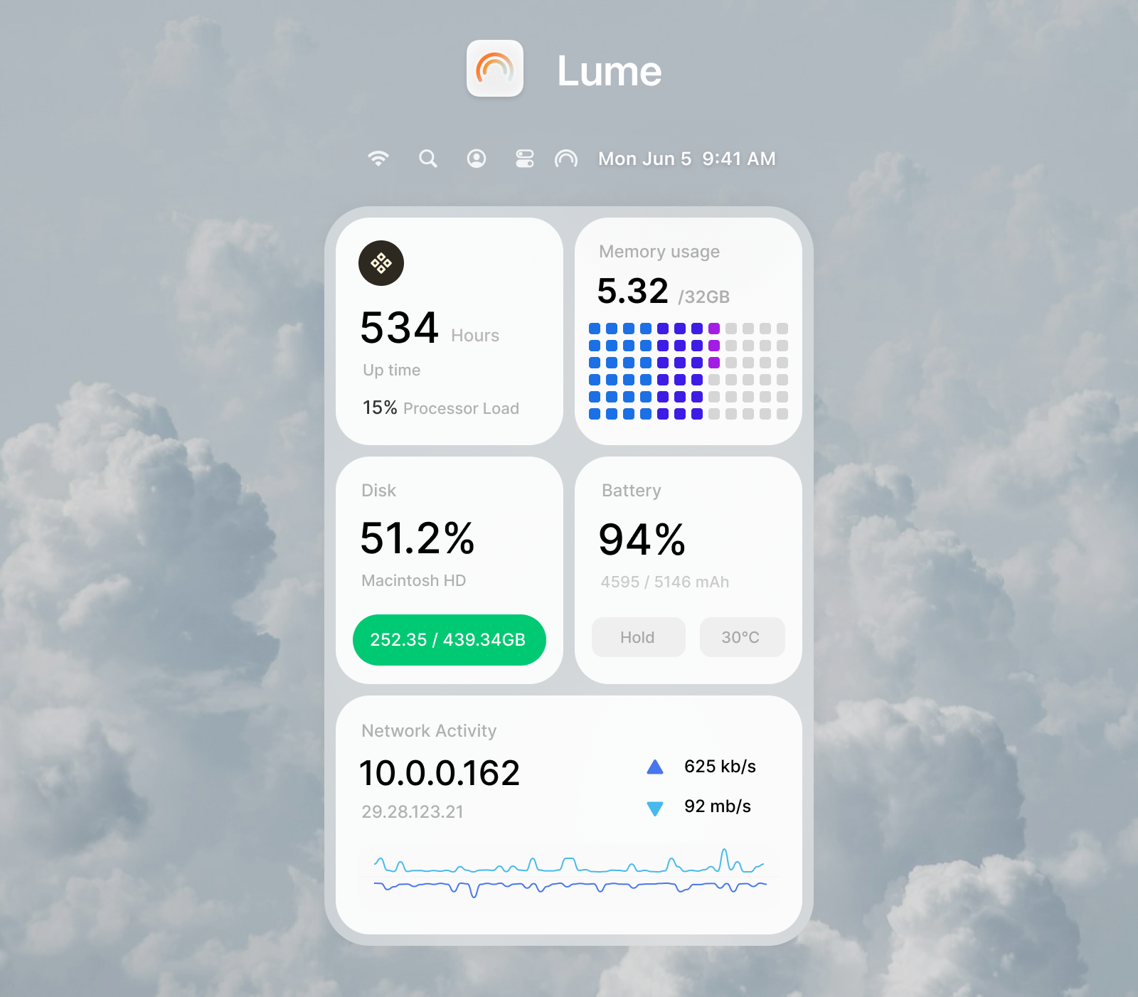 Lume - System Activity Monitor